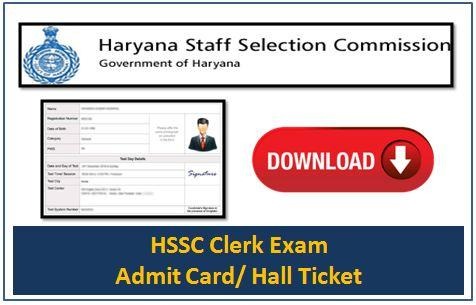 hssc clerk admit card 2019 download