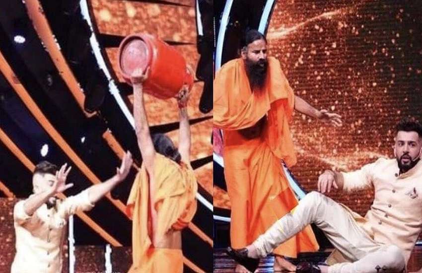 Indian Idol 12: Baba Ramdev lifts a cylinder on the sets of Indian Idol | Socially Keeda